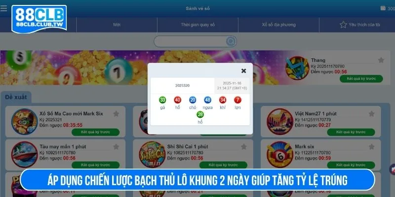 Áp dụng chiến lược bạch thủ lô khung 2 ngày giúp tăng tỷ lệ trúng