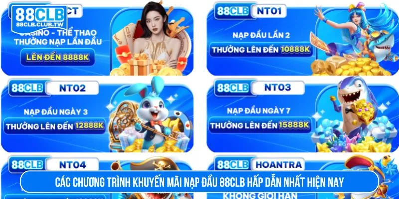 Các chương trình khuyến mãi nạp đầu 88CLB hấp dẫn nhất hiện nay