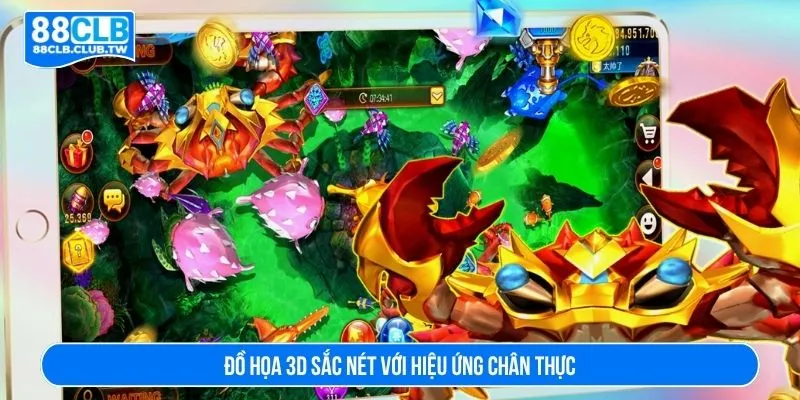 Đồ họa 3D sắc nét với hiệu ứng chân thực