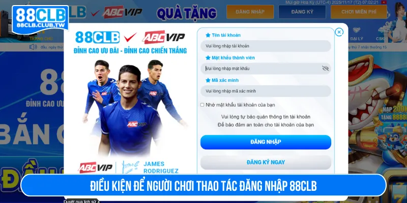 Thành viên đáp ứng các quy định khi đăng nhập 88CLB